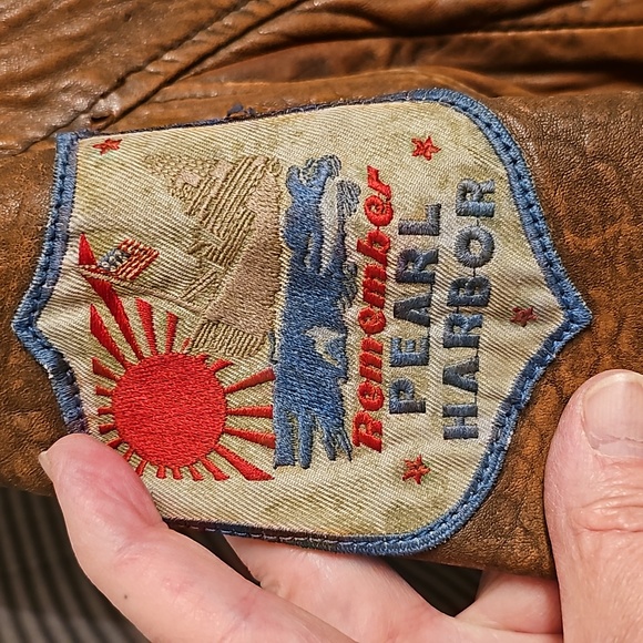 Heavy Leather Bomber Flight Jacket with Actual Relevant Patches sewn in. - Picture 9 of 16